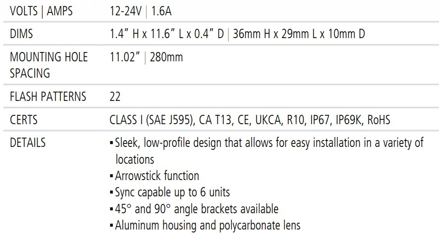 Code-3 Giga Thin Surface Mount QUAD Color - DSS Exclusive
